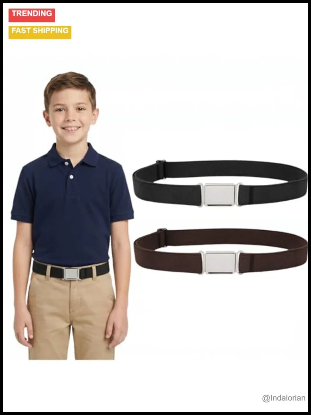 Kids Adjustable Magnetic Belt Elastic Buckle Back to School
